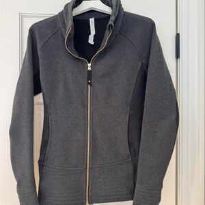 Lululemon Gray Zip-Up Hoodie with Gold Zipper